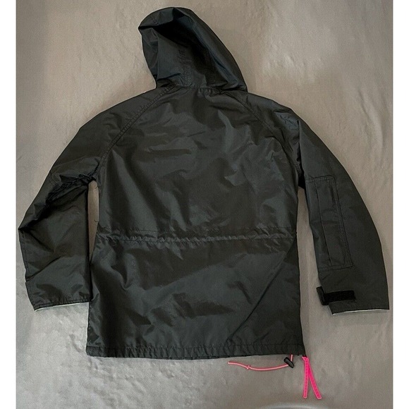 Vintage Columbia Jacket Mens Small Black Pink Green Bugaboo 90s Windbreaker - Picture 11 of 15